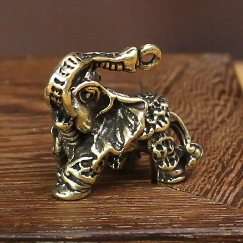 2pcs Brass Elephant Couple Desktop Ornament – Unique Home Decor Desktop Figurine Set Babs