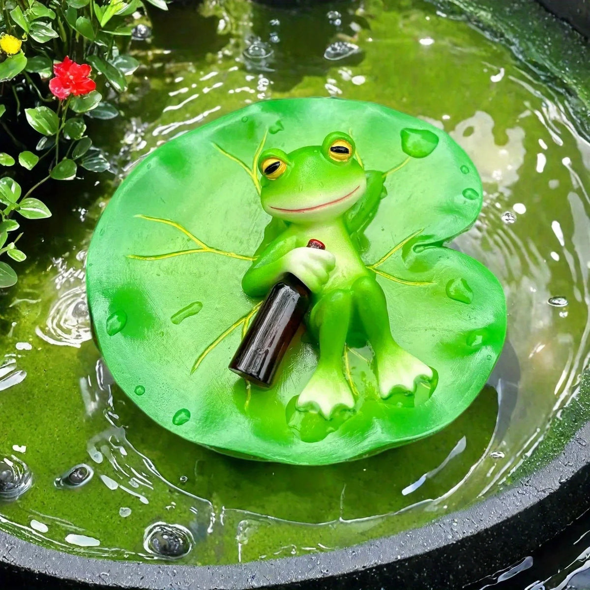 Floating Frog Pond Ornament – Resin Garden Figurine Statue Garden Figurine Babs