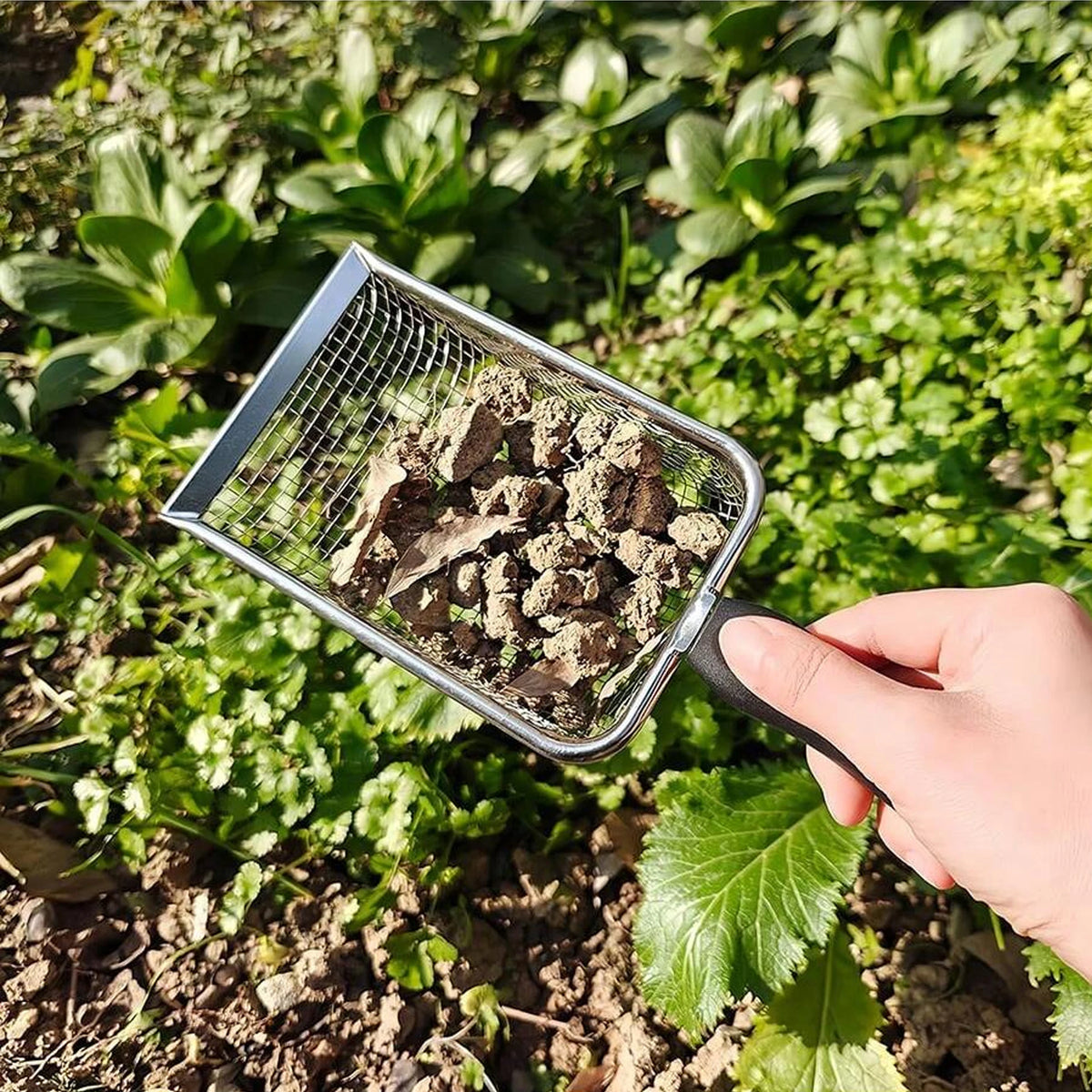 Stainless Steel Filter Shovel – Garden, Beach & Cat Litter Filter Sieve Shovel Babs