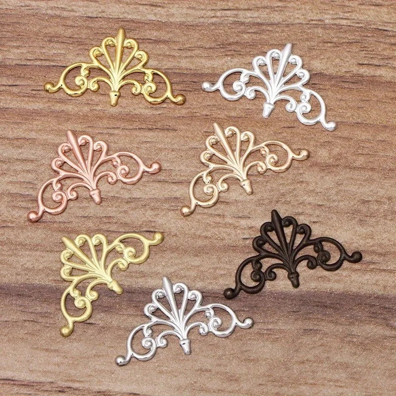 50Pcs Brass Crown Charm Connectors for DIY Hair Jewelry Making Jewelry Making Charms Babs