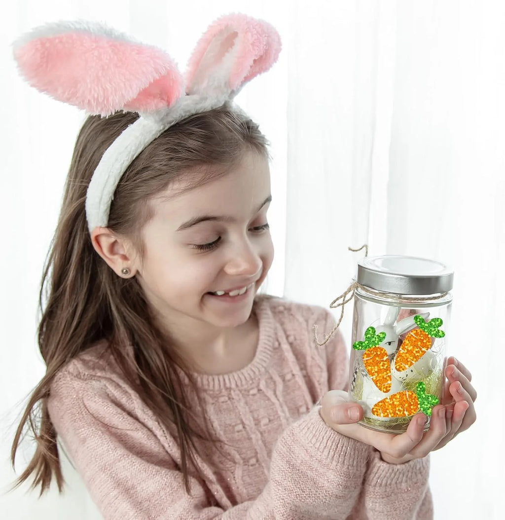 500pcs Glitter Carrot Easter Stickers – Waterproof Labels 1.2in Easter Craft Stickers Babs