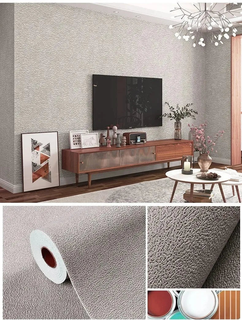 Self-Adhesive XPE Foam Wallpaper – Linen Diatom Mud Wall Sticker Peel & Stick Wallpaper Babs Diatom Brown 50cmx10m