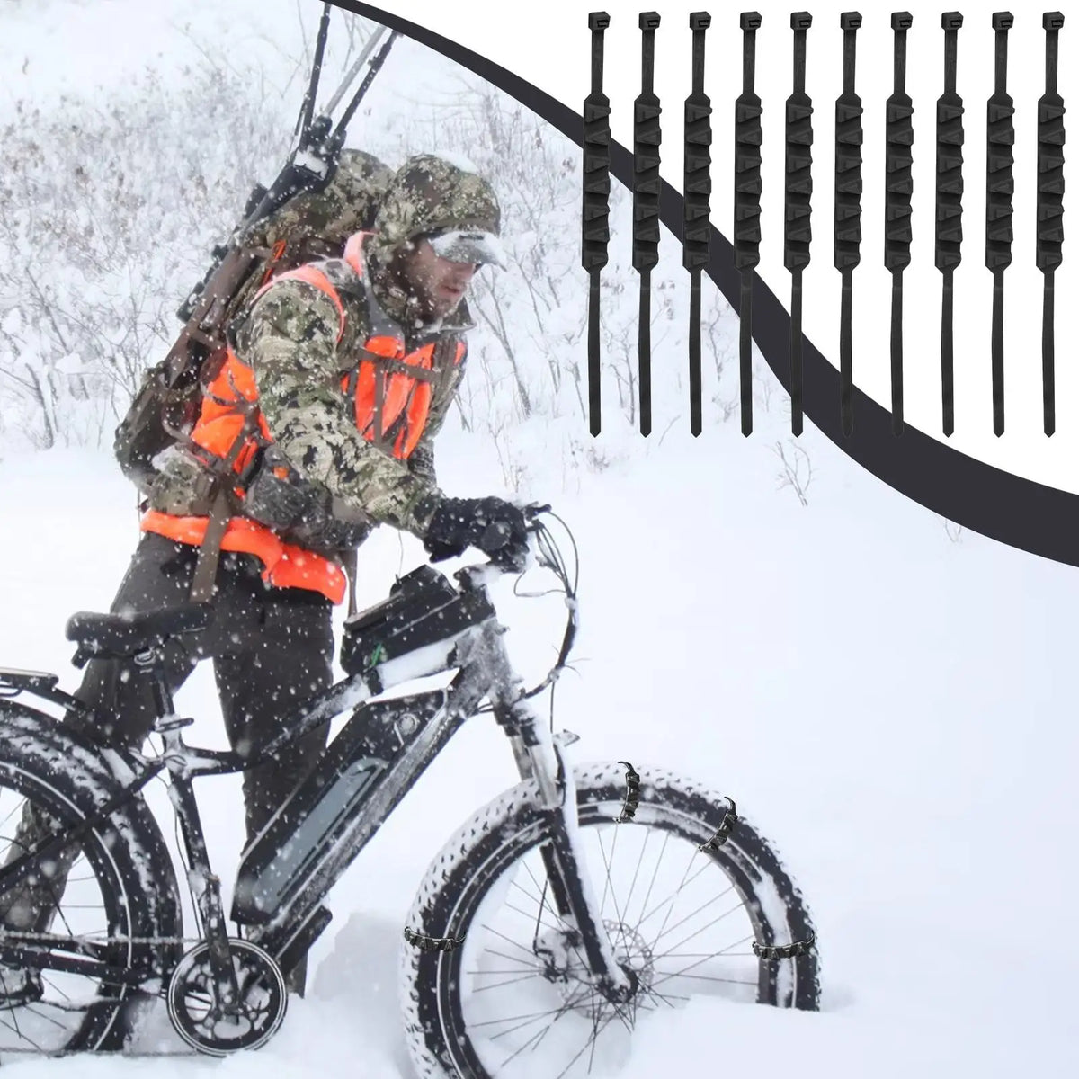 10-Pc Motorcycle Snow Tire Chains Anti-Skid Nylon Cable Ties Motorcycle Tire Chains Babs