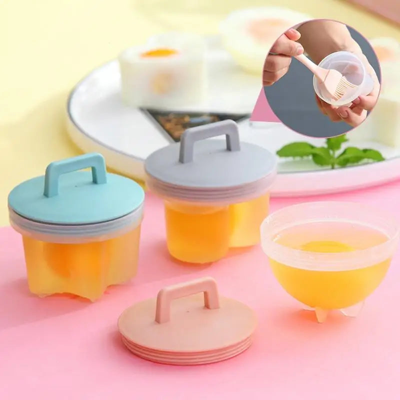 4-Piece Egg Poacher Set with Lid & Brush – Pancake Maker Egg Poacher Set Babs