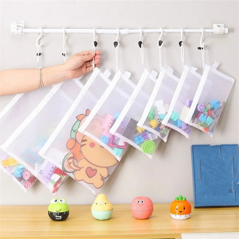 Puzzle & Toy Storage Zipper Mesh Bags for Kids – 3 Sizes Toy Storage Bag Babs
