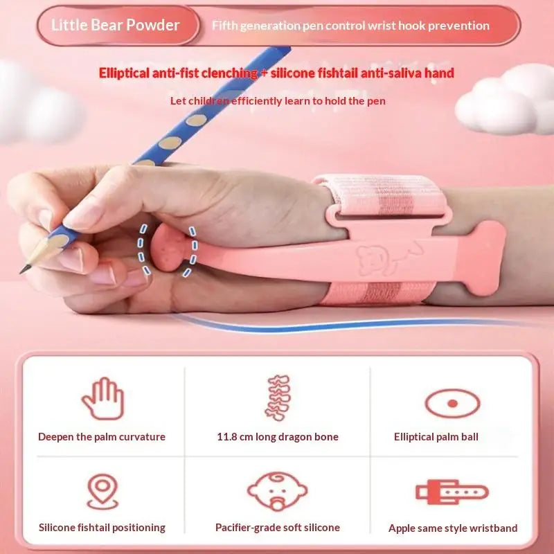 Kids Pencil Grip Posture Corrector – Ergonomic Writing Aid Pencil Grip Corrector Babs Pink