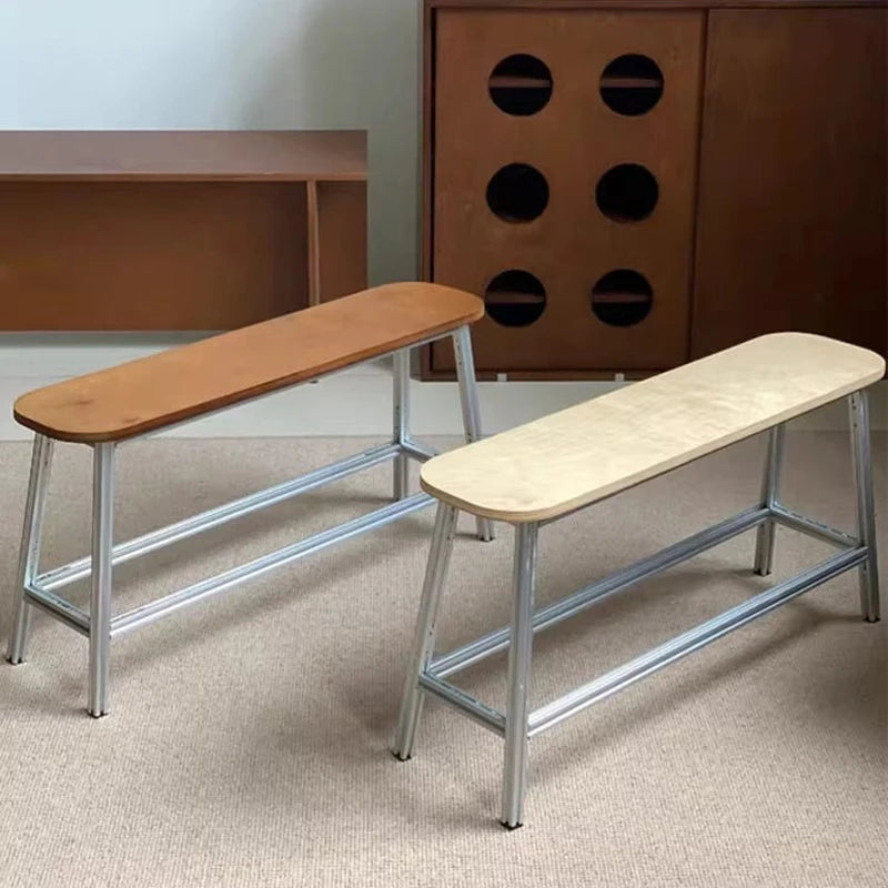 Modern Wooden Metal Ottoman Footstool – Minimalist Bench Ottoman Footstool Bench Babs