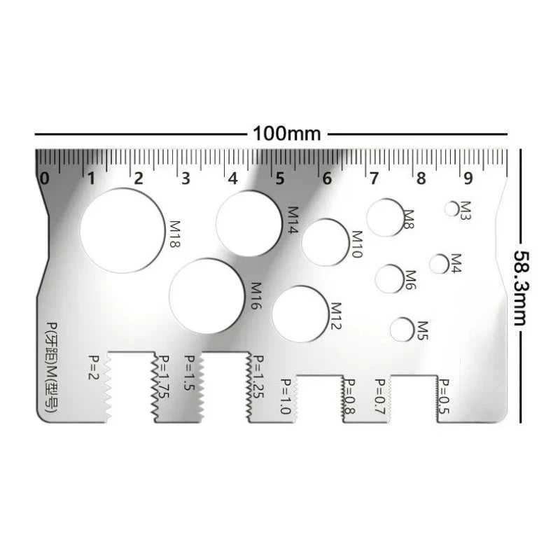 M3-M18 Metric Thread Gauge Stainless Steel Screw Pitch Caliper Thread Measuring Gauge Babs 1pc