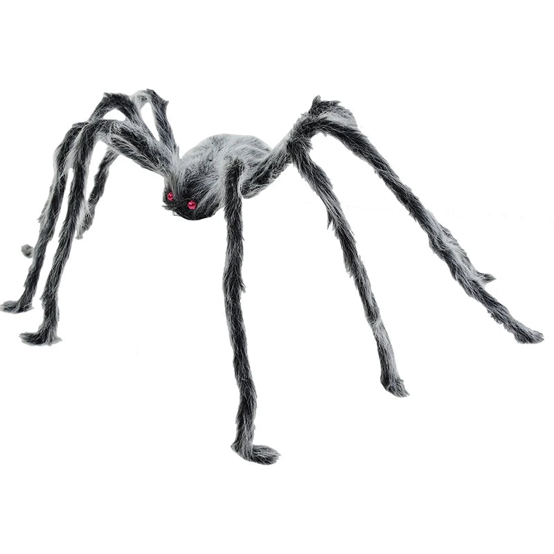 49-Inch Giant Halloween Spider Prop – Indoor & Outdoor Decor Halloween Spider Prop Babs black white