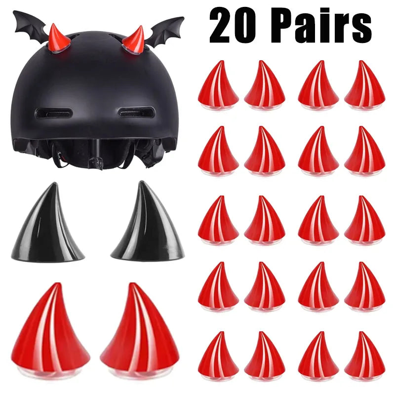 Devil Horn Helmet Decoration Suction Cup – Unisex 1-20 Pairs Helmet Decoration Babs