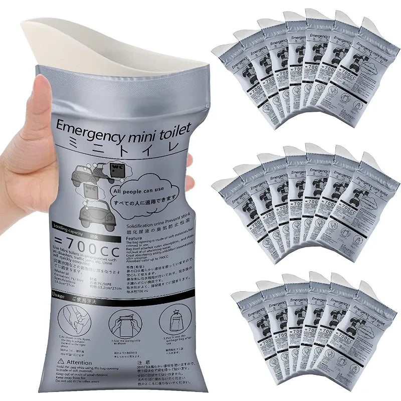 10-Pack Disposable Emergency Urine Bags for Travel & Camping Emergency Urine Bag Babs