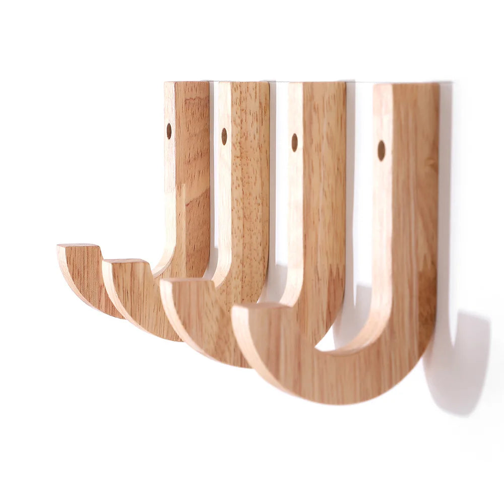 Wood J-Shape Wall Hook – Coat, Towel & Bag Hanger Organizer Wall Storage Hook Babs