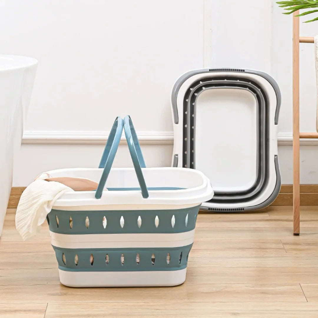 Foldable Collapsible Oval Laundry Basket with Handles Laundry Basket Babs