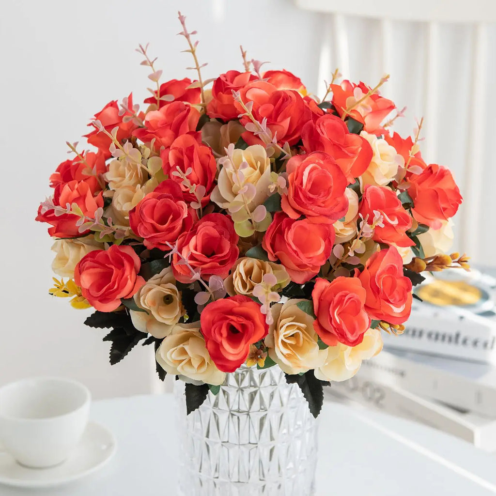 Silk Rose Artificial Flower Bouquet – Wedding & Home Décor Artificial Flower Bouquet Babs