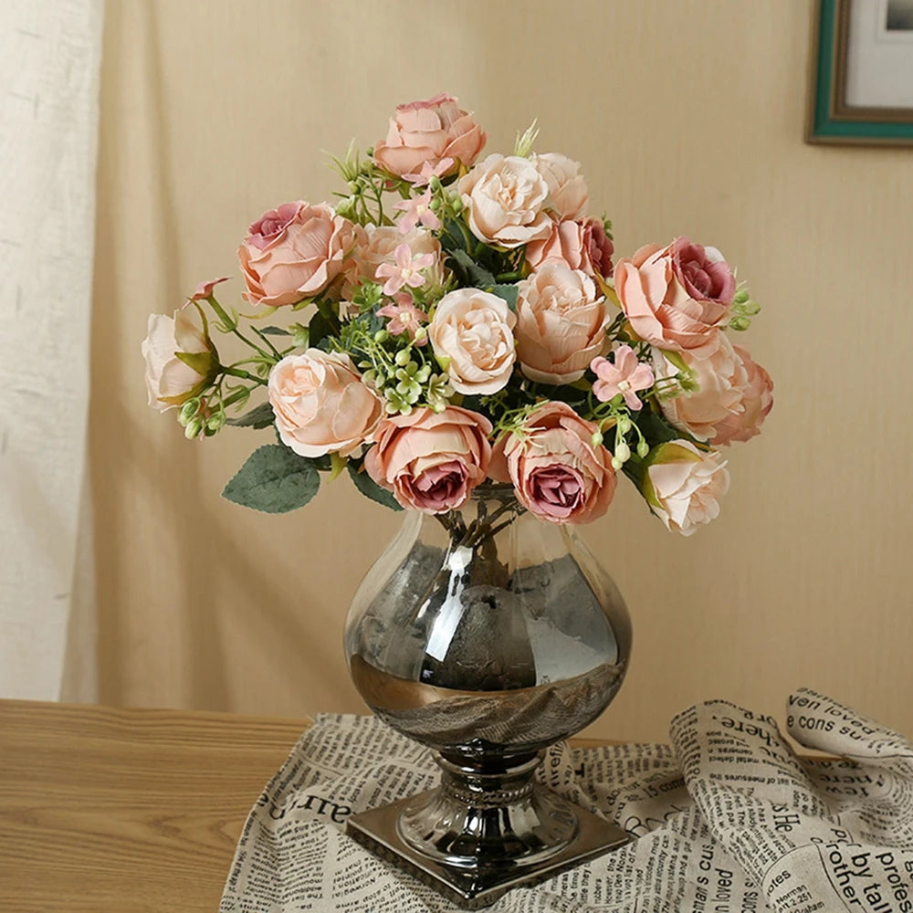 Artificial Silk Peony Rose Bouquet – Wedding & Home Décor Artificial Flower Bouquet Babs