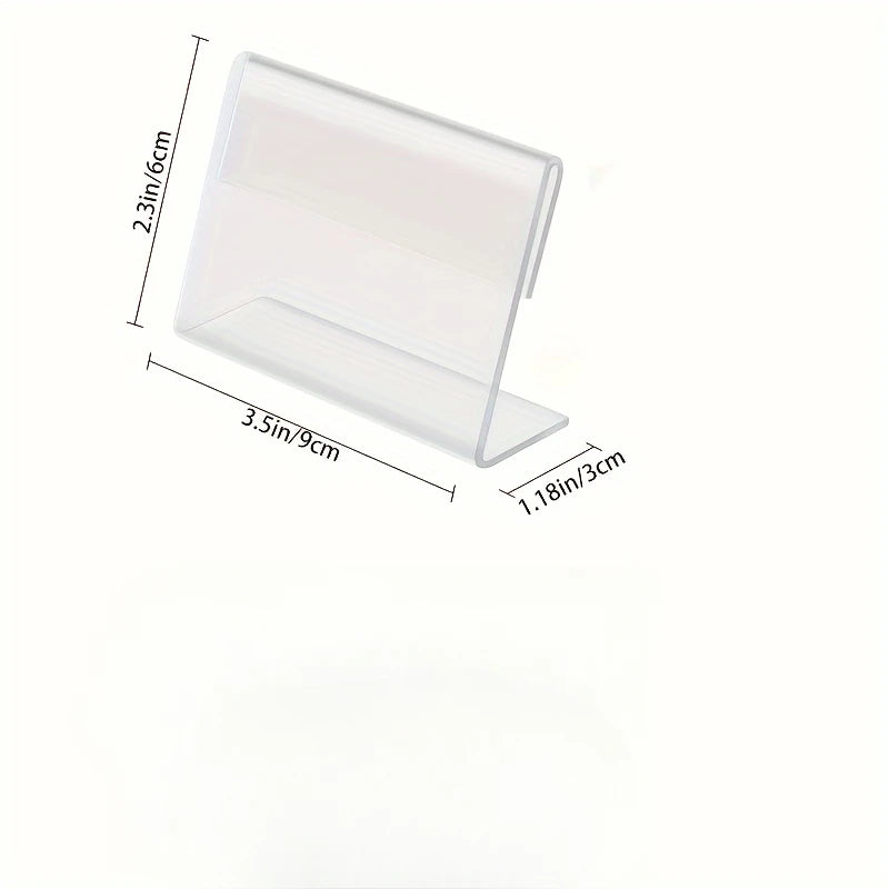 8pcs Transparent L-Shaped Business Card & Sign Display Stand Card Display Stand Babs