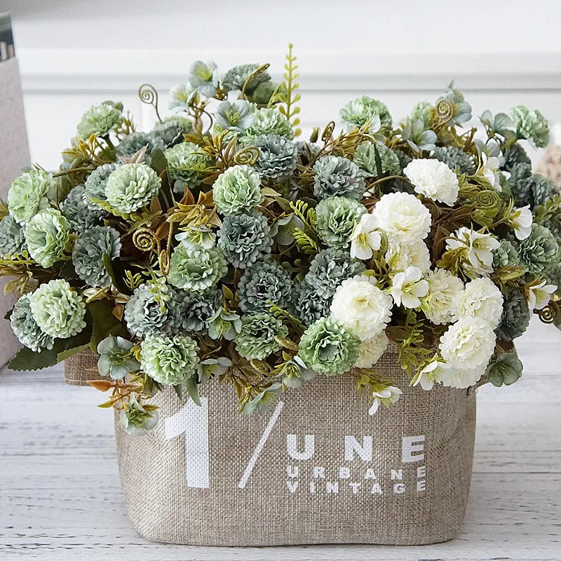 Silk Carnation Artificial Flower Bundle – European DIY Décor Artificial Flower Bundle Babs