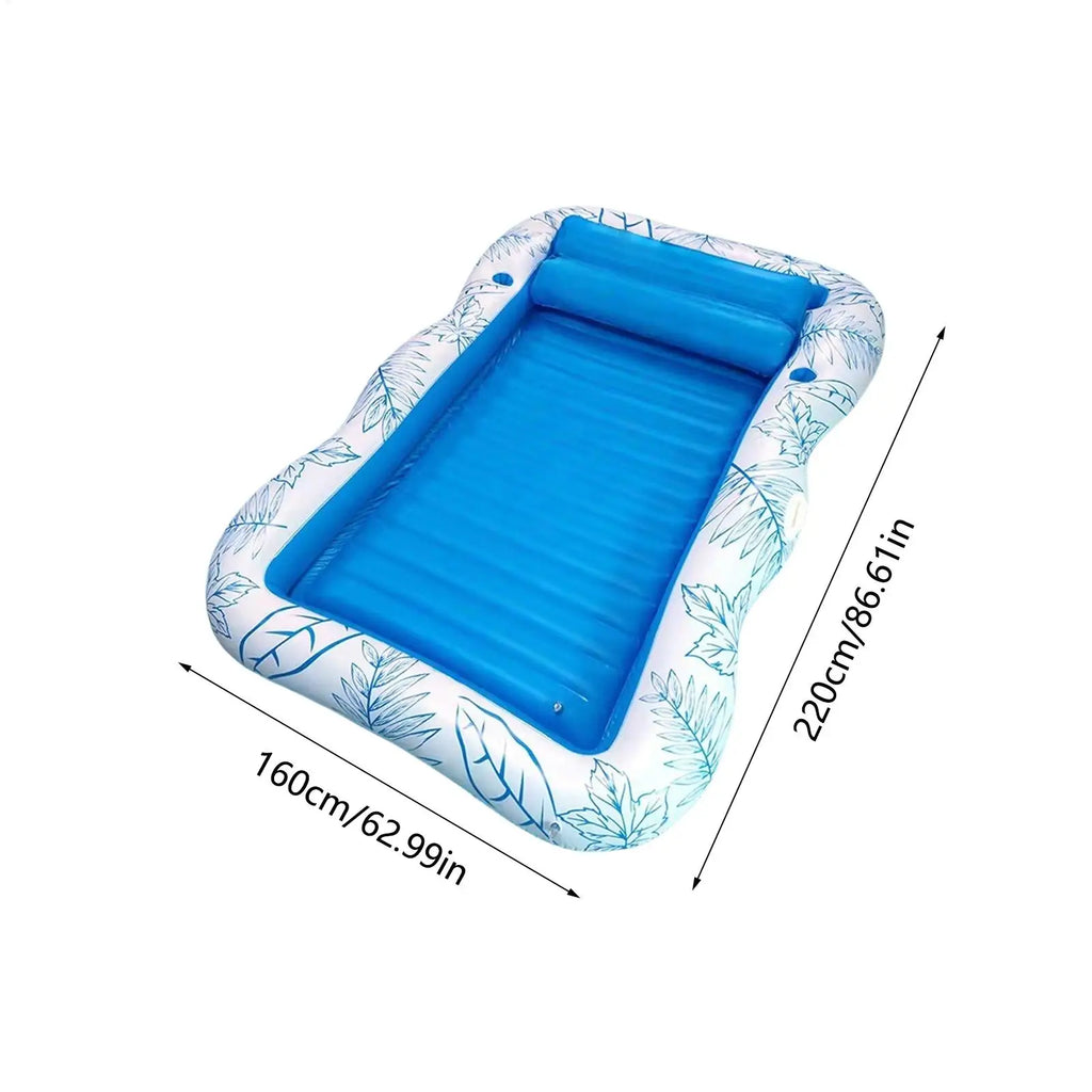 Inflatable Tropical Pool Float Raft with Headrest & Cup Holder Inflatable Pool Float Babs