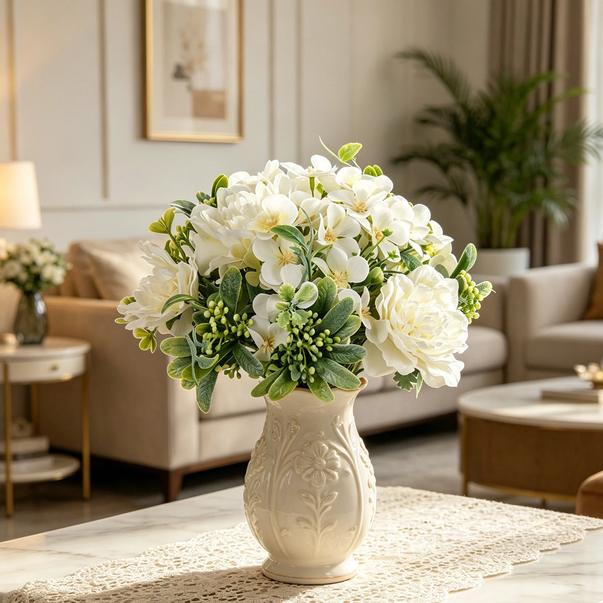 Artificial Silk Peony Bouquet – Fake Flowers for Home & Wedding Artificial Flower Bouquet Babs
