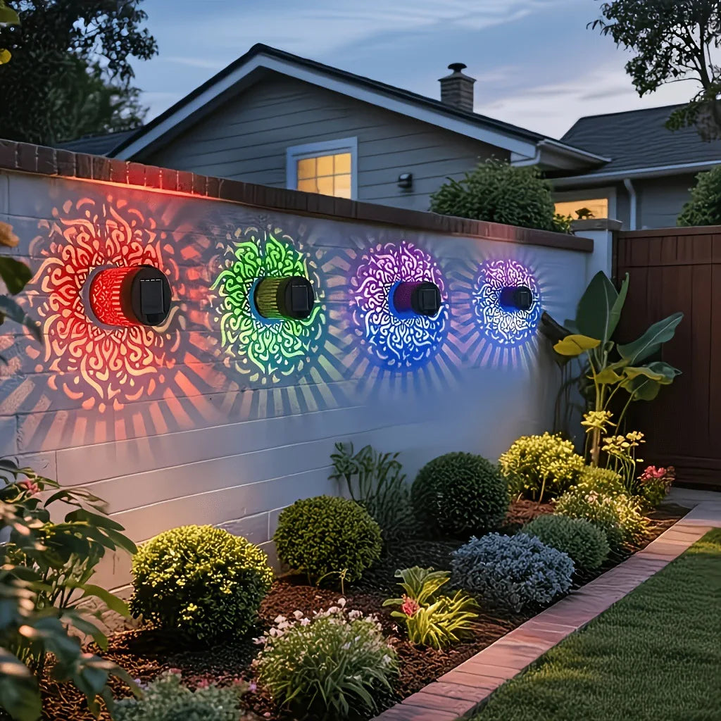 Solar Mandala Sunflower Wall Light – Waterproof Outdoor Garden Lamp Solar Wall Lamp Babs