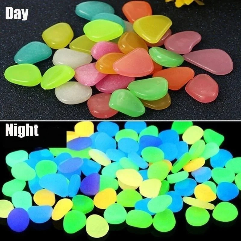 Glow in the Dark Pebbles – Garden Walkway & Fish Tank Stones Decorative Garden Stones Babs