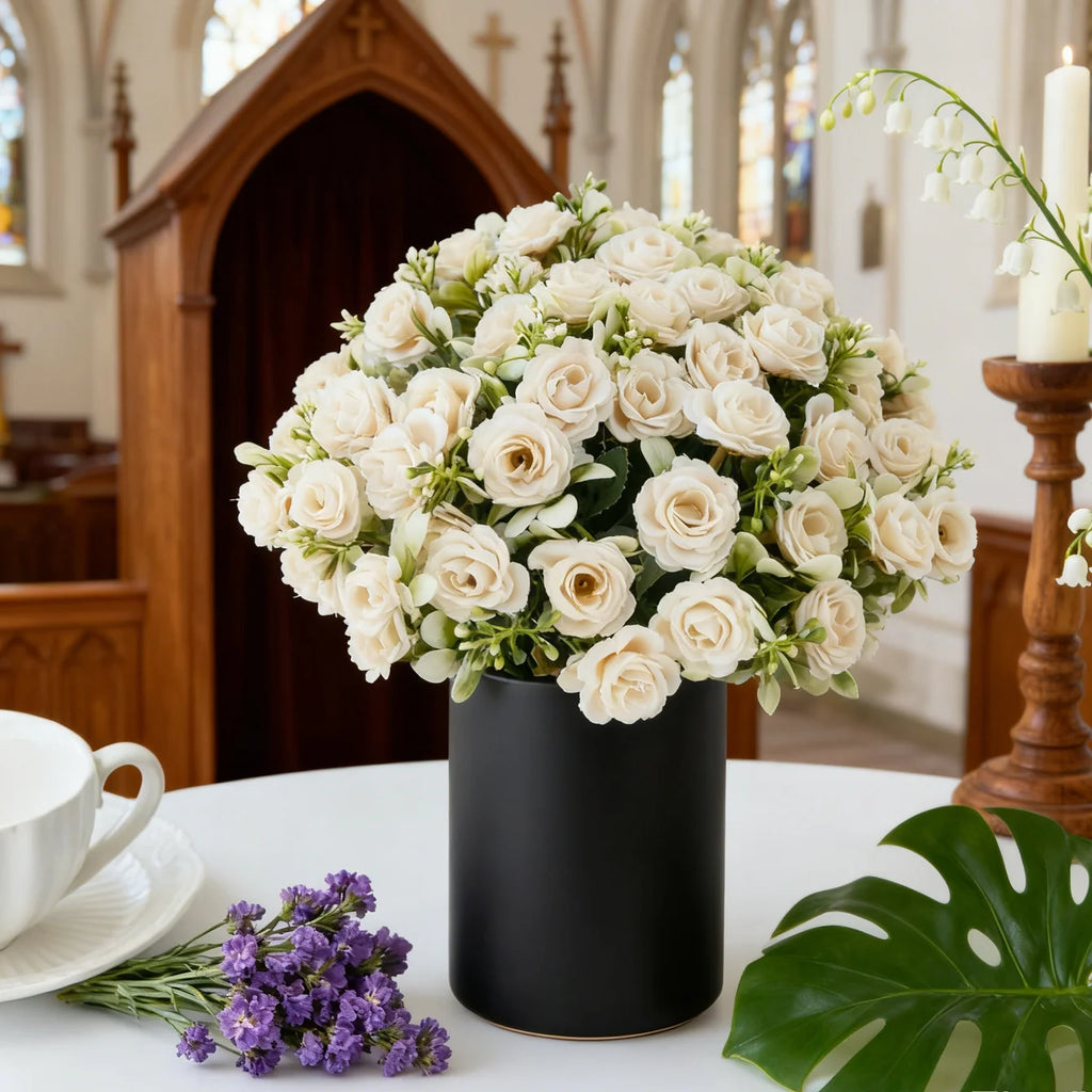 Artificial Silk Rose Bouquet – Wedding & Home Décor Artificial Silk Flowers Babs