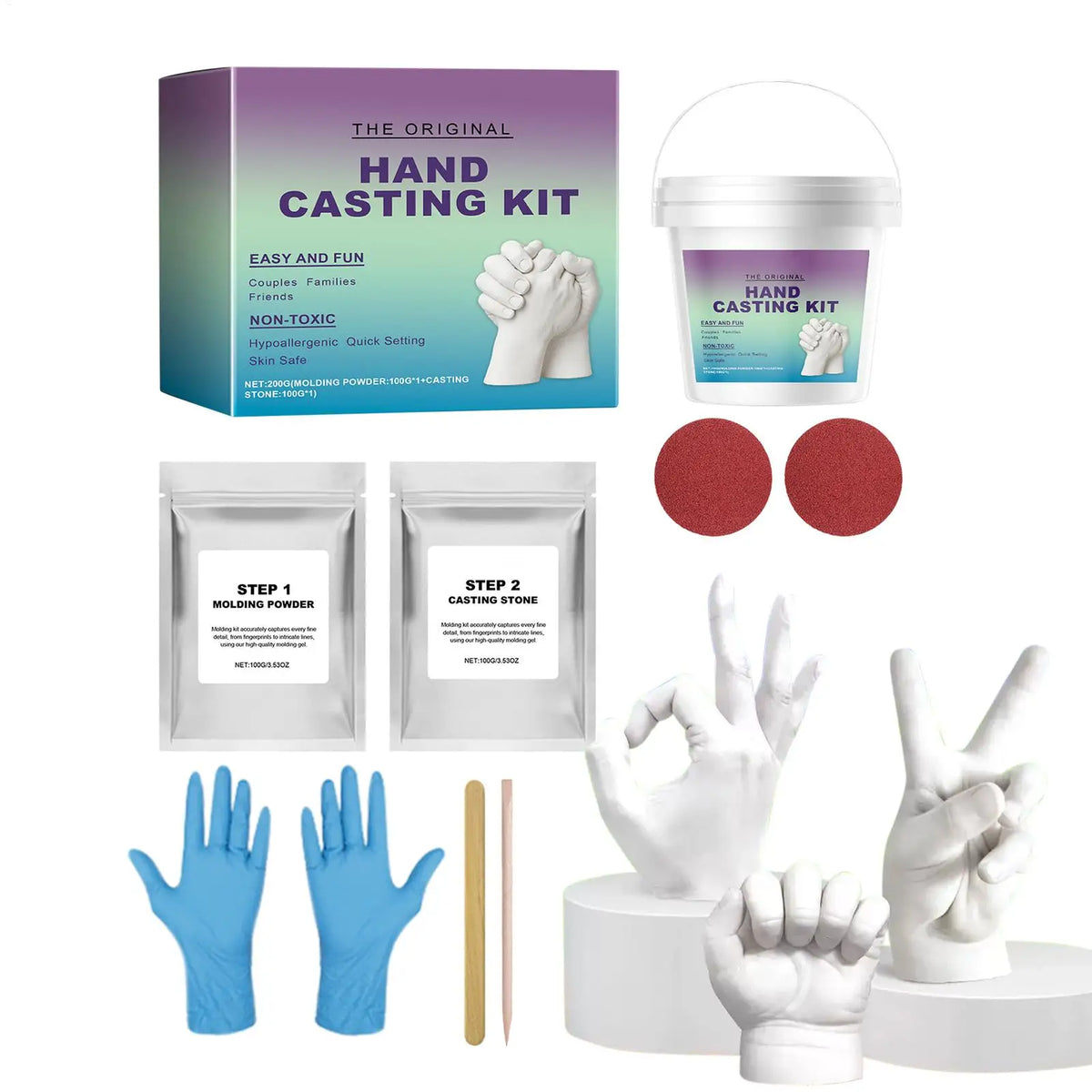 DIY Hand Casting Kit – Couples Keepsake Sculpture Mold Set Hand Casting Kit Babs