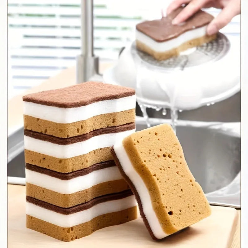3-Layer Double-Sided Kitchen Scouring Sponge | Durable Kitchen Scouring Sponge Babs