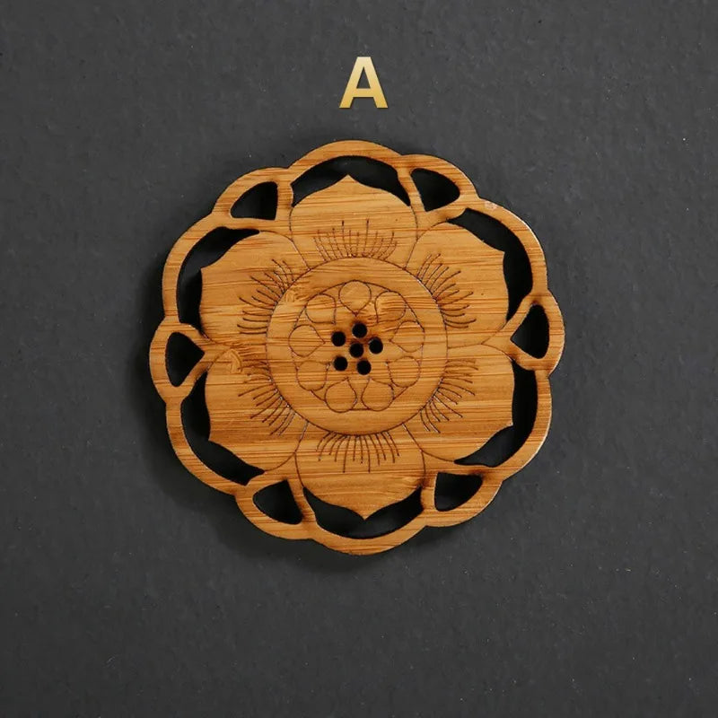 Bamboo Lotus Root Round Coaster – Eco-Friendly Table Mat Bamboo Coaster Babs A