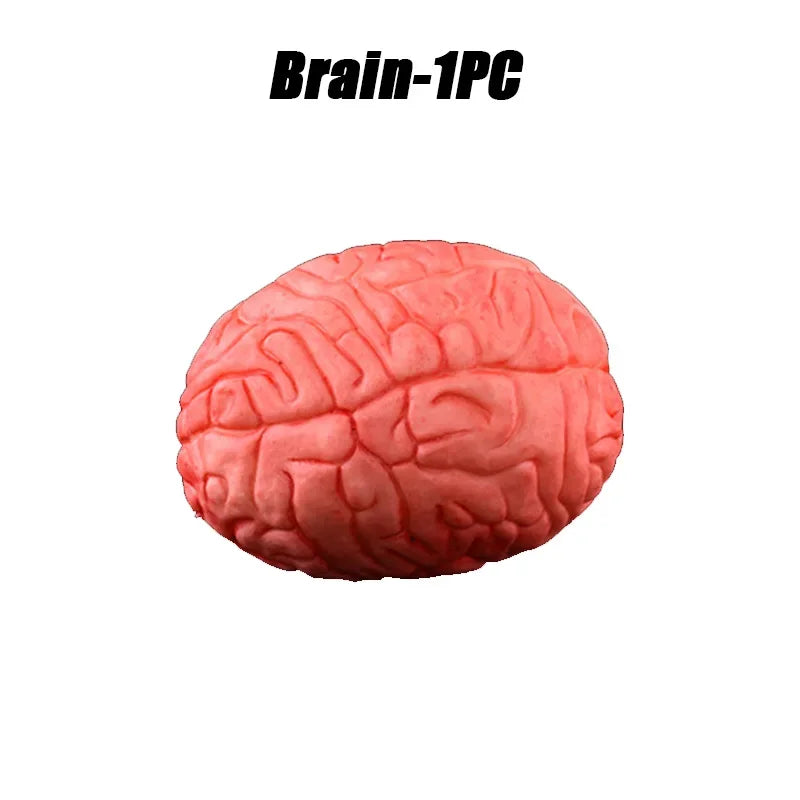 Realistic Halloween Fake Organ Props – Brain Heart Hand Foot Halloween Prop Decoration Babs Brain-1PC