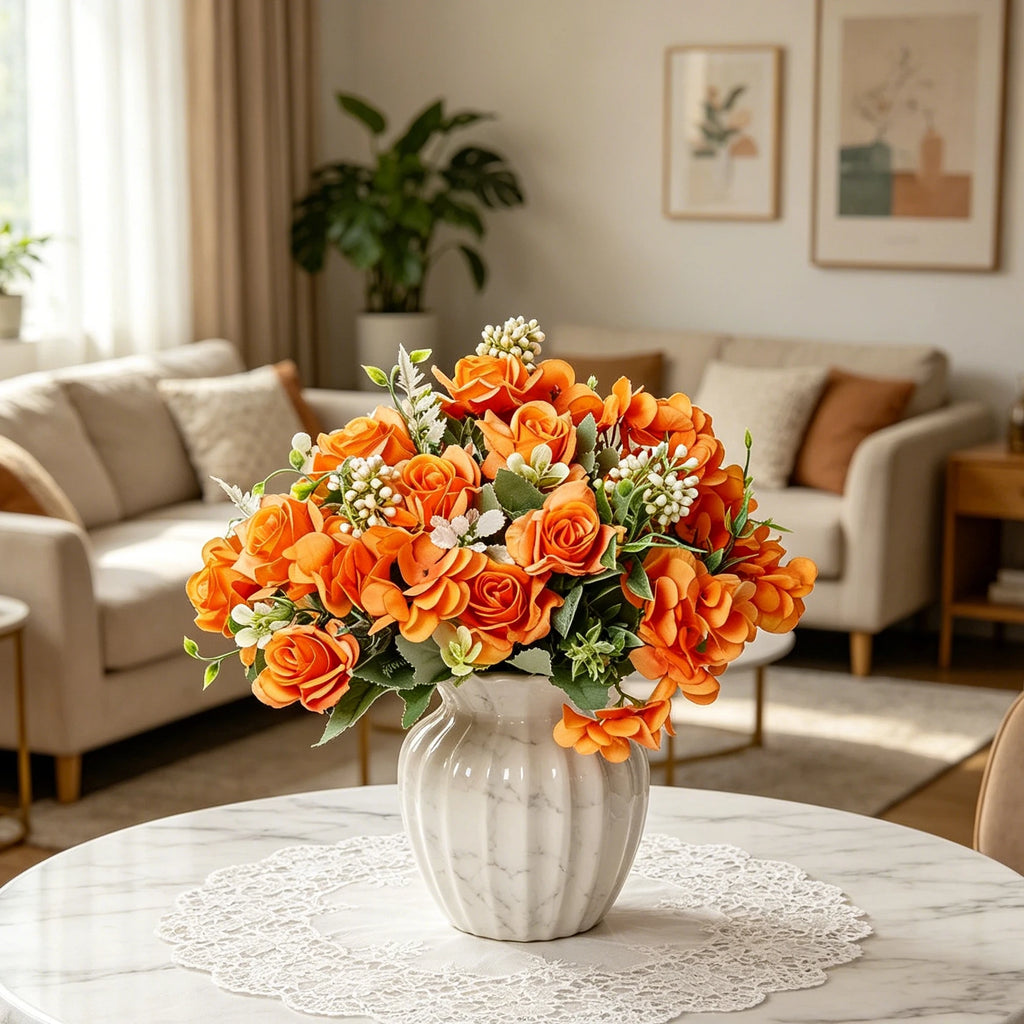 Silk Gardenia Hydrangea Artificial Flower Bouquet | Home & Wedding Artificial Flower Bouquet Babs