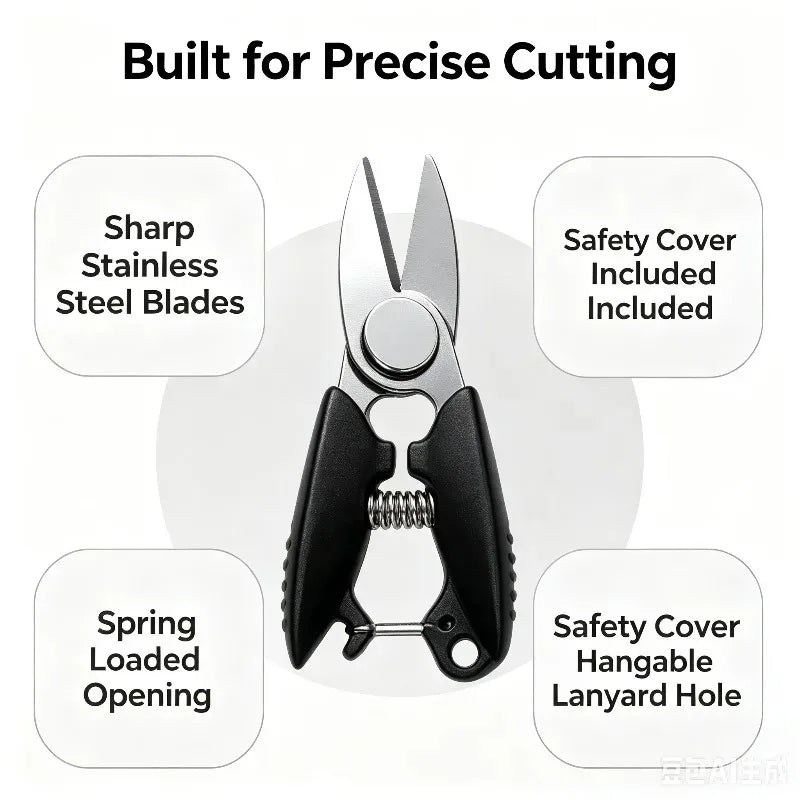 Mini Spring Thread Cutter – Portable Stainless Steel Pocket Scissors Embroidery Scissors Babs