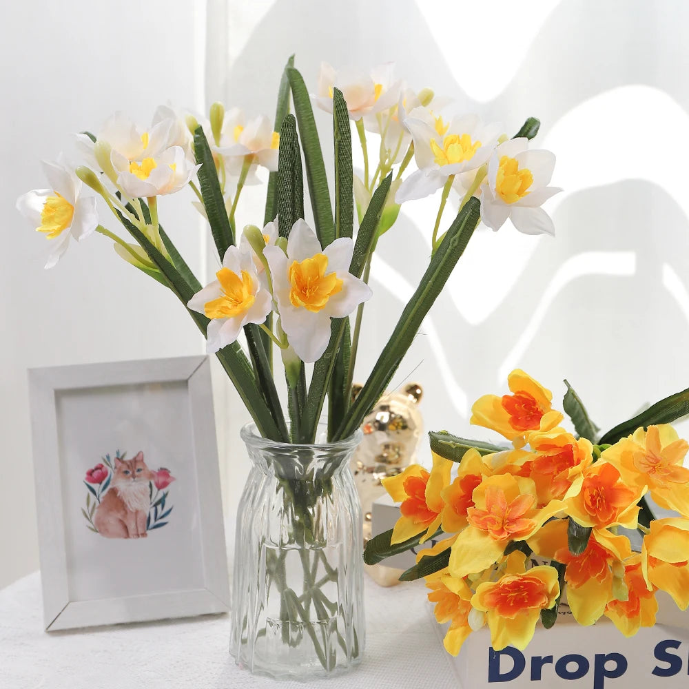 Yellow Artificial Rose Bouquet 2/4 Pcs – Faux Flower Home Décor Artificial Flower Bouquet Babs