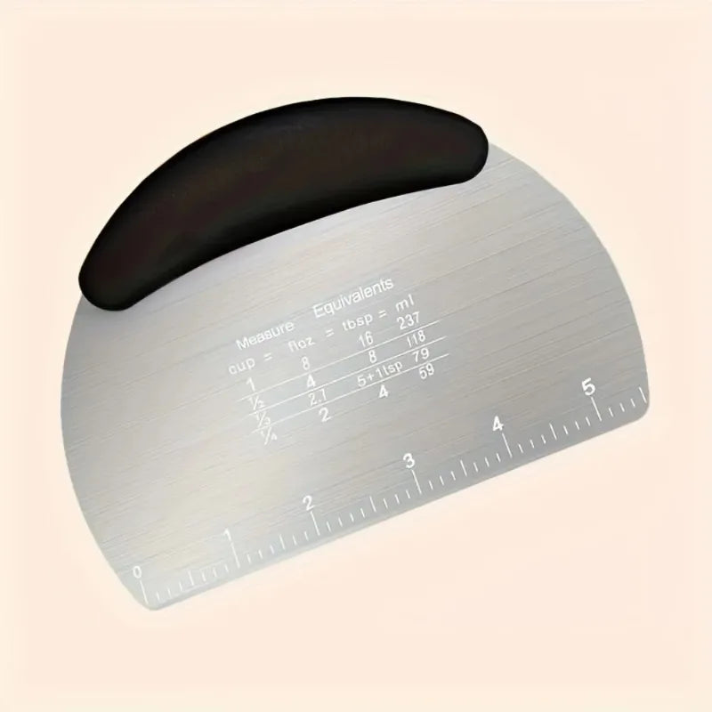 Stainless Steel Bread Knife & Cake Scraper with Measurement Scale Baking Scraper Spatula Babs