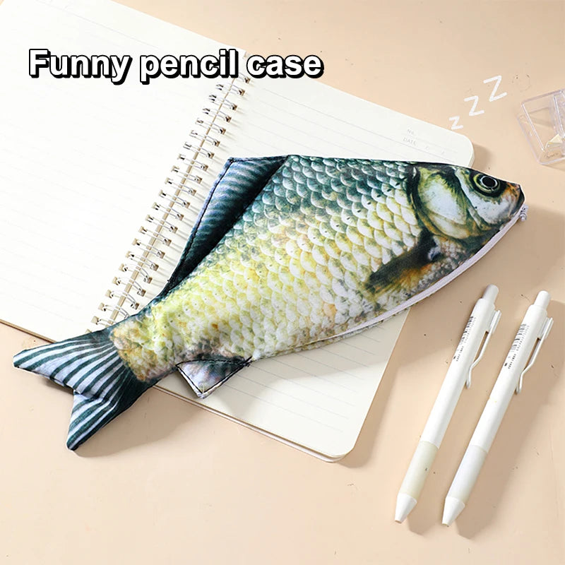 Salted Fish Pencil Case – Large Capacity Funny Novelty Pouch Novelty Pencil Case Babs