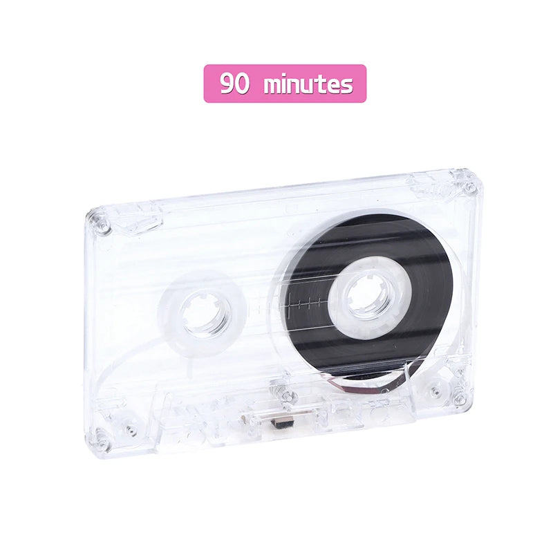 Blank Cassette Tape 45/60/90 Min with Clear Storage Case Blank Cassette Tape Babs 90 minutes