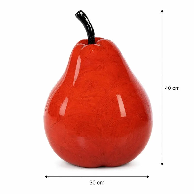 Ceramic Pear Ornament – Luxury Miniature Sculpture Home Decor Ceramic Sculpture Ornament Babs Red