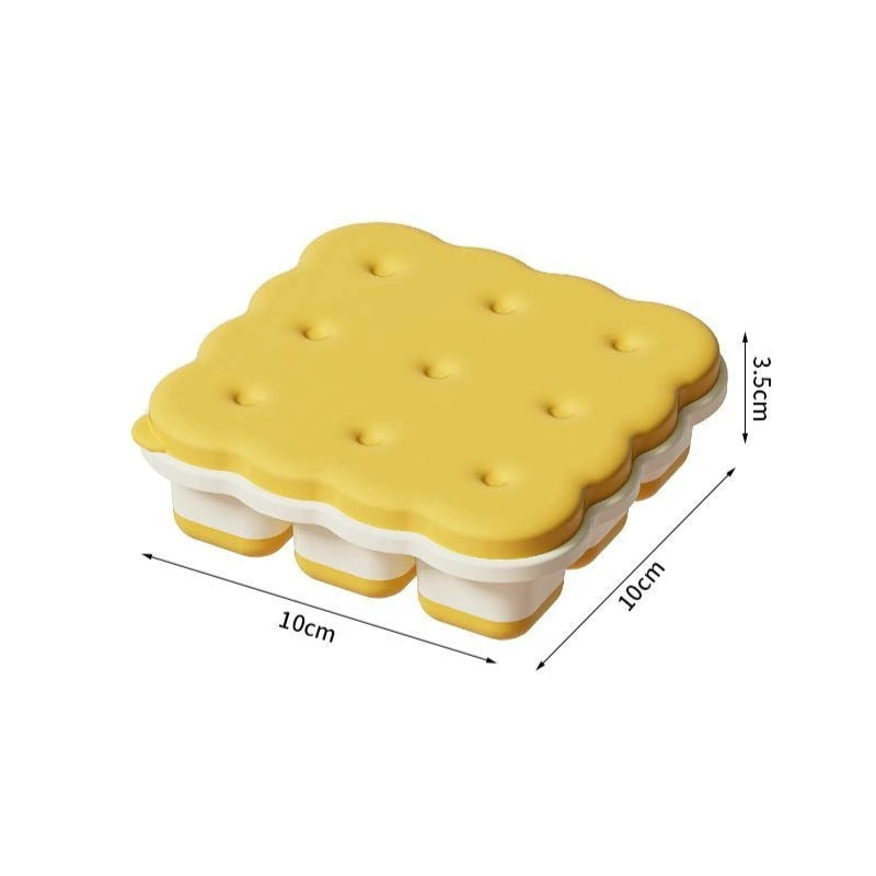 Silicone Ice Cube Mold – Biscuit Shape, Easy Press Release Silicone Ice Cube Tray Babs