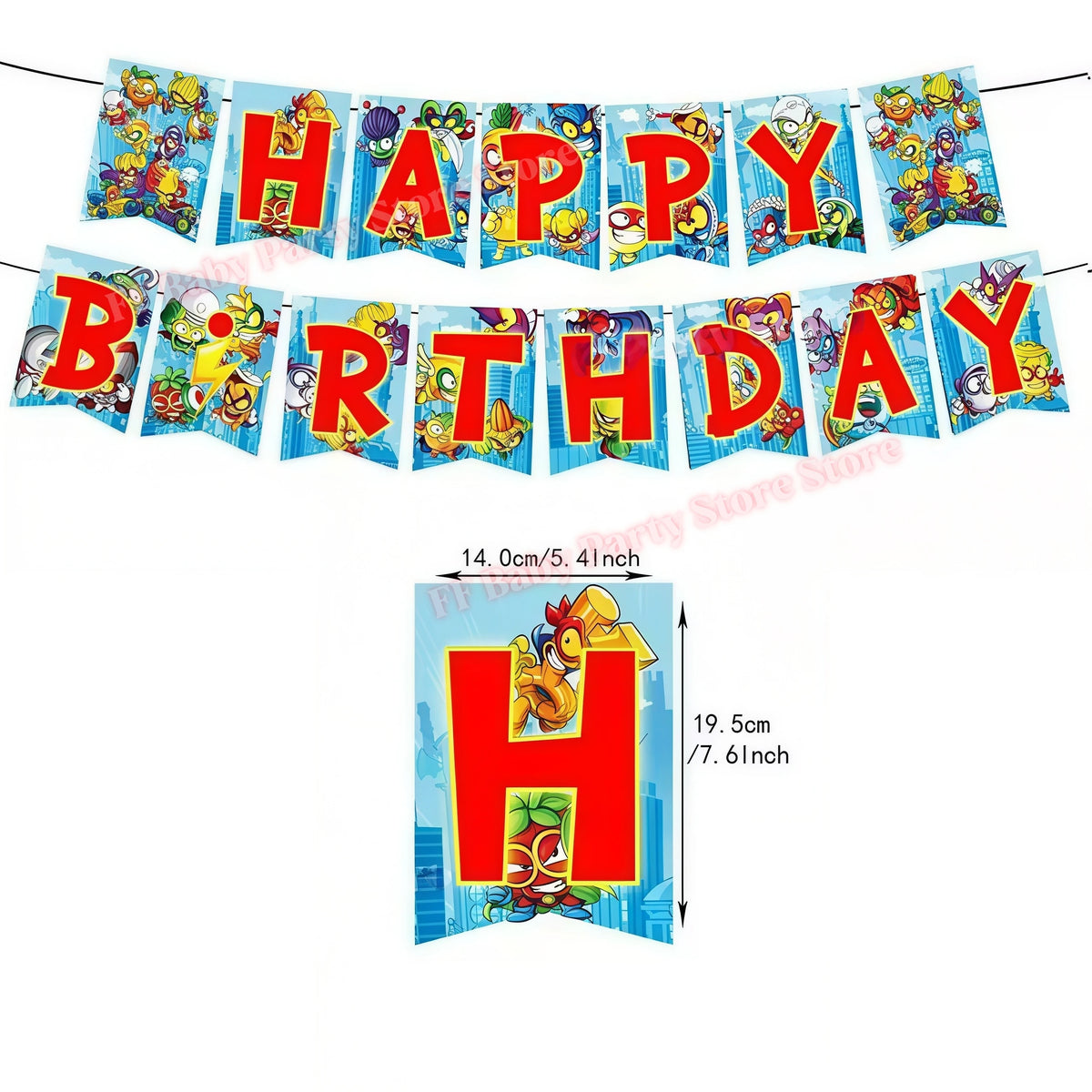 Superthings Party Balloons, Cake Toppers & Backdrop Set – 6pcs Party Decoration Set Babs 1set banner others