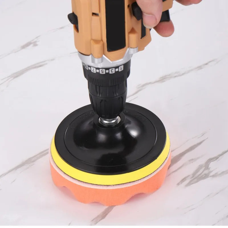 4" Wool & Sponge Car Polishing Pads – 6pc Set & Drill Adapter Car Polishing Pad Set Babs
