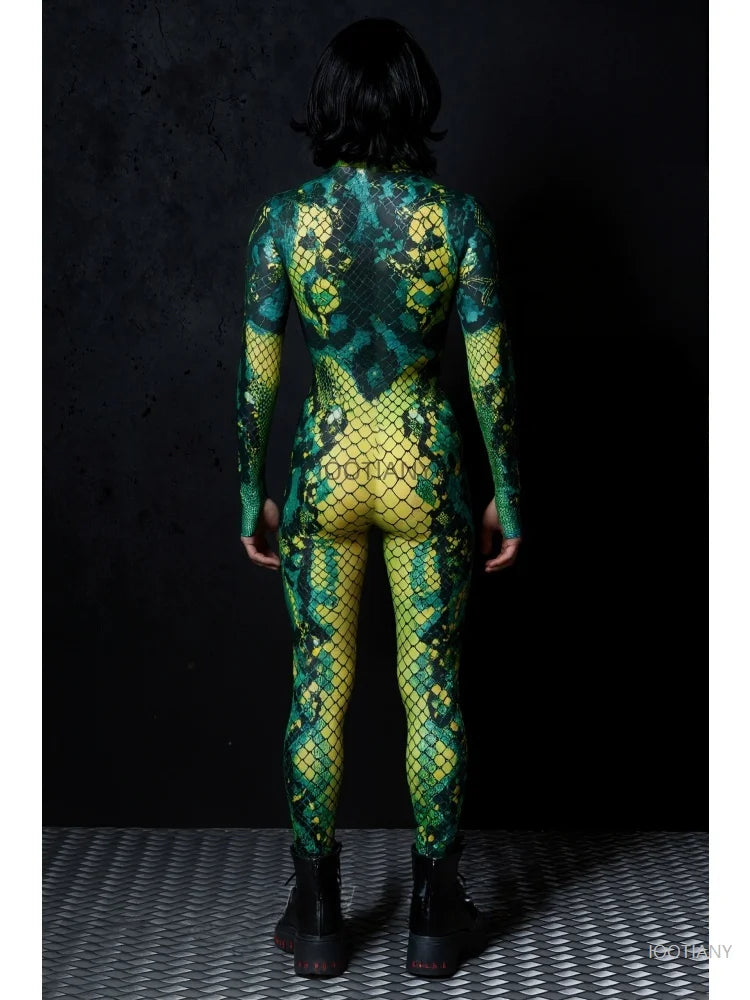 Snake Skin Jumpsuit Unisex Halloween Costume Bodysuit Halloween Costume Jumpsuit Babs