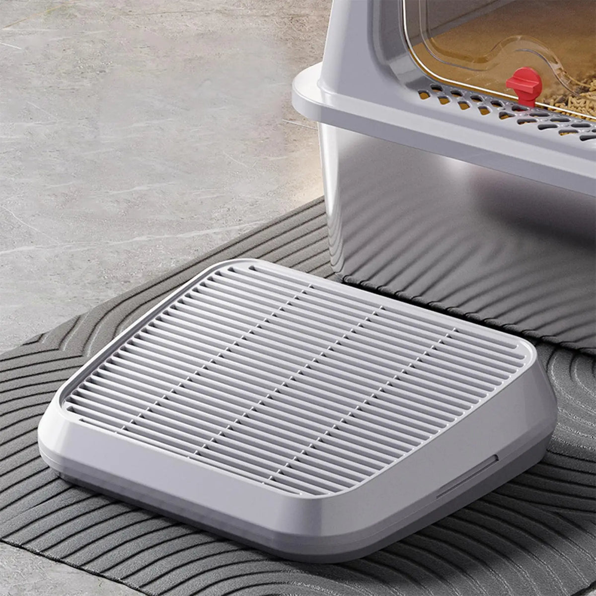 Cat Litter Catcher Ramp Box – Double Layer Paw Cleaning Tray Cat Litter Accessory Babs