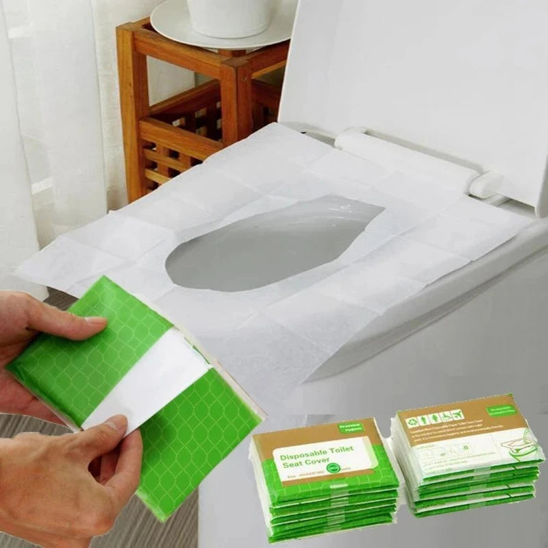 50pcs Disposable Toilet Seat Covers – Travel, Camping & Hotel Disposable Toilet Cover Babs