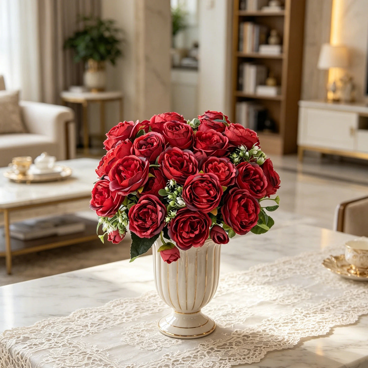 UV-Protected Artificial Silk Rose Bouquet – Wedding & Home Décor Artificial Flower Bouquet Babs