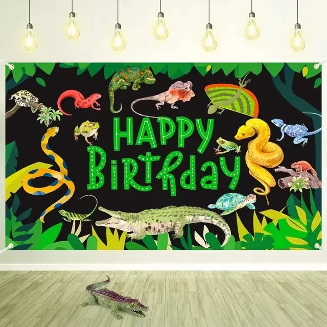 Reptile Party Supplies – Lizard & Snake Tableware Set Party Tableware Set Babs 1pcs backdrop