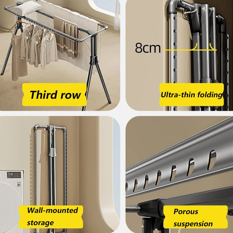Large Folding Drying Rack – Space Aluminum Clothes Hanger Folding Drying Rack Babs