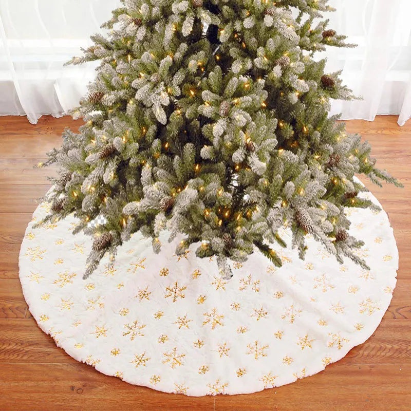 Mini Christmas Tree Skirt – Red & White Snowflake Mat Christmas Tree Skirt Babs