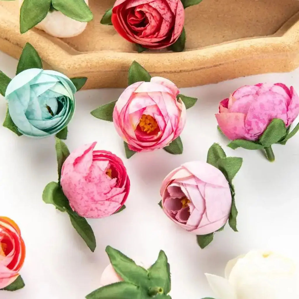 Silk Artificial Tea Rose Flower Heads – Wedding & Home Décor Artificial Flowers Babs