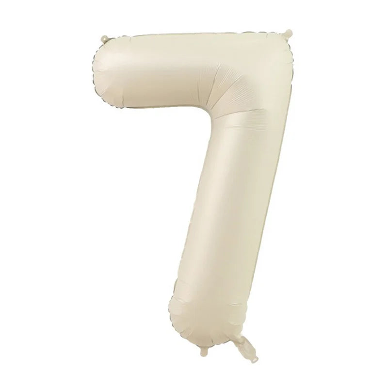 32/40" Cream Foil Number Balloons 1–9 | Party & Wedding Decor Foil Number Balloons Babs Creaml7 32inch