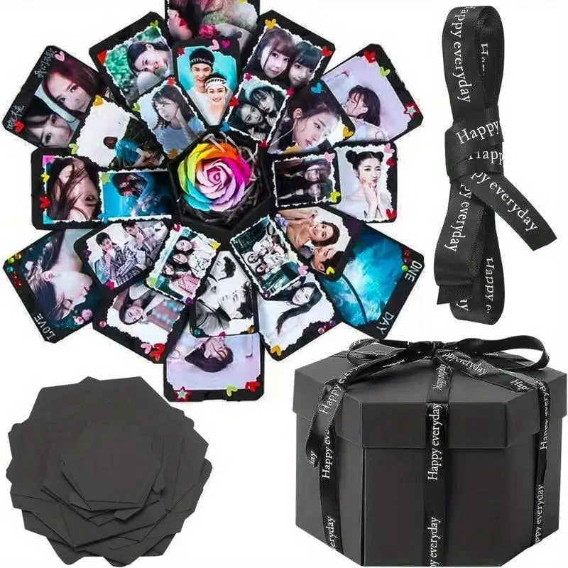 Surprise Explosion Photo Album Scrapbook Box – Keepsake Gift Explosion Gift Box Babs